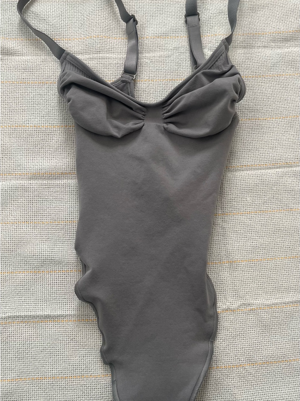 NWOT SKIMS Gray Ruched Cup One-Piece Bodysuit